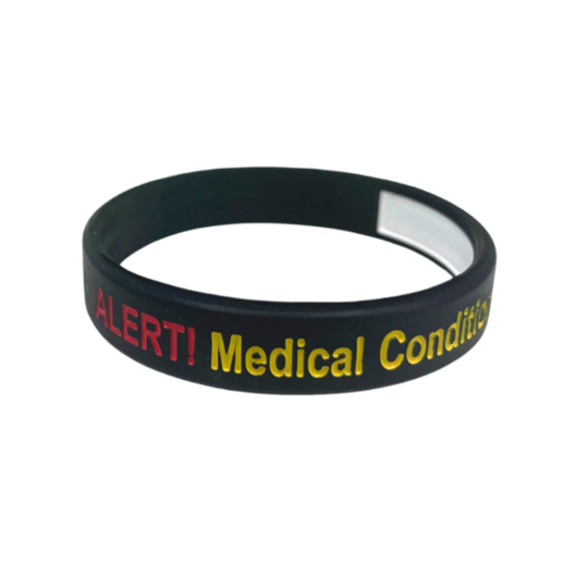 Mediband Reversible Write On Medical Bracelet Black